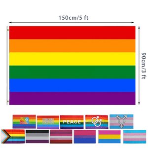 12 Designs 3x5fts 90x150cm Philadelphia Phily Straight Ally Progress LGBT Rainbow Gay Pride Flag DHL 