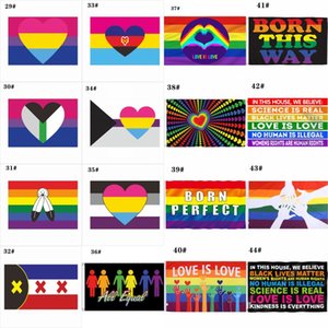 Rainbow Flag Banners 3x5FT 90x150cm Polyester Banners Colorful LGBT Prada Decoration Banners