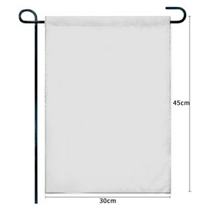 Blank Sublimation Garden Flag 100% polyester 3 layers white banner flags triple ply with black Shading cloth Heat transfer Double sides printing banners 30*45cm