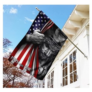 Stock American Flag-Faith Over Fear God Jesus 3x5ft Flags 100D Polyester Banners Indoor Outdoor Vivid Color High Quality With Two Brass Grommets